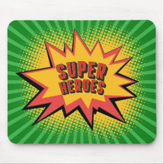 TAPIS DE SOURIS SUPER HERO BOOM, ARRIÈRE - PLAN VERT