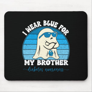 Tapis De Souris Super Je Porte Du Bleu Pour Mon Frère Diabète T1D 