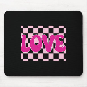 Tapis De Souris Super Retro À damiers Coeur Amour Retro Amour Vale