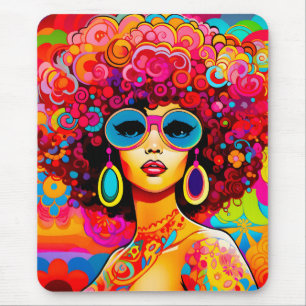 Tapis De Souris Super Retro Afro Chic Pop Art