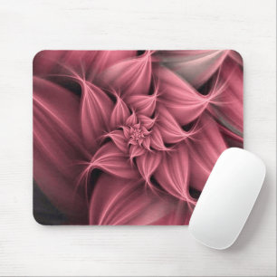 Tapis De Souris Superbe fleur rose corail fractale 