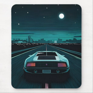 Tapis De Souris Supercar futuriste rétro 80s Lo-Fi vague