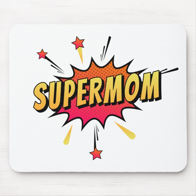 Tapis De Souris Supermom Retro Comic Pop Art | Mousepad (Devant)