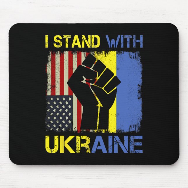 Tapis De Souris Support Ukraine I Stand With Ukraine Ukrainian Fla (Devant)