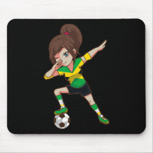 Tapis De Souris Supportrice de football Jamaïque Drapeau jamaïcain