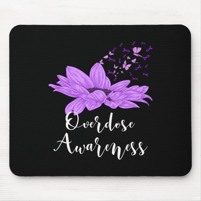 Tapis De Souris Surdose de tournesol violet de papillon (Devant)