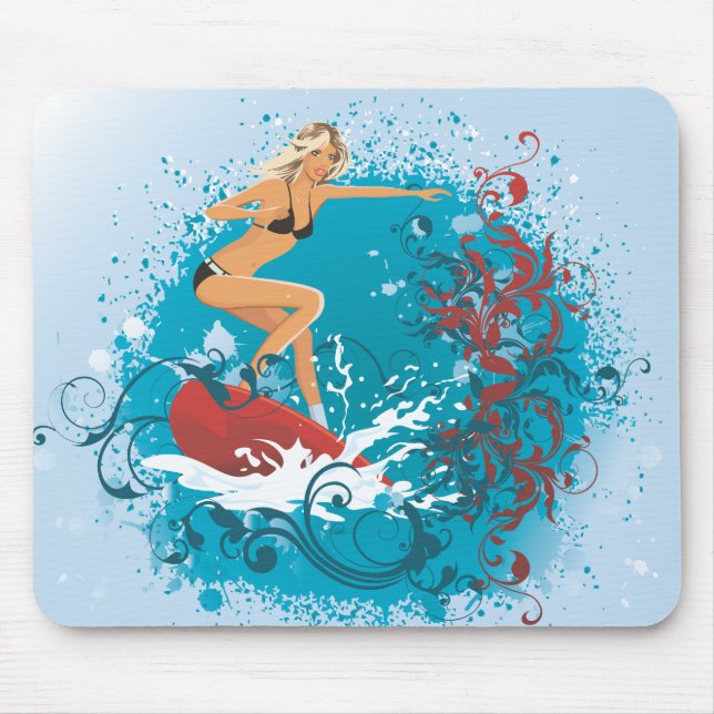 Tapis De Souris Surfer Girl 1 Mousepad (Devant)