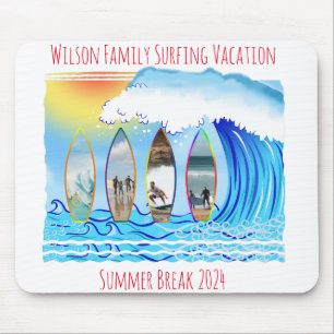 Tapis De Souris Surfing Beach Waves Summer Break Famille Vacances