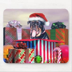 Tapis De Souris Surprise de Noël Rottweiler