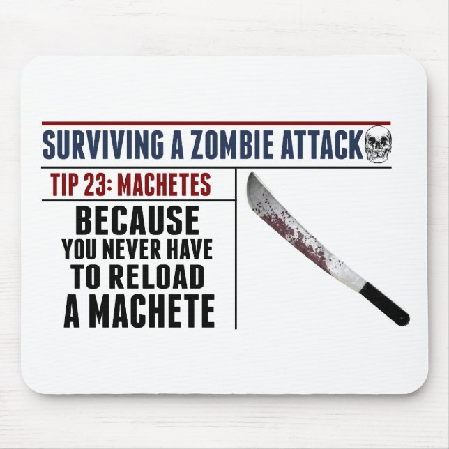 TAPIS DE SOURIS SURVIE D'UNE ATTAQUE DE ZOMBI ; MACHETTES (Devant)