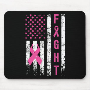 Tapis De Souris Survivant du sein American Flag Cancer du sein Awa
