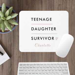 Tapis De Souris Survivante de Fille Adolescente Personnalisée