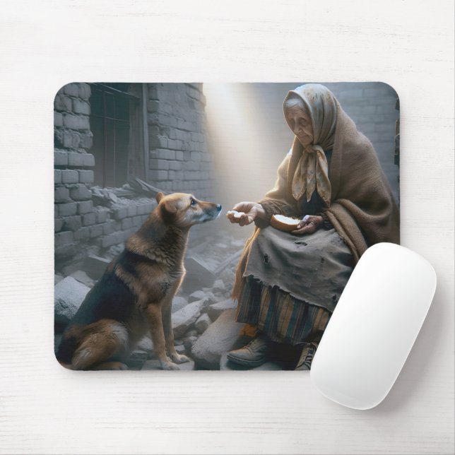 Tapis De Souris Survivants de la vieille dame et du chien (Avec souris)