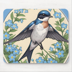 Tapis De Souris Swallow Bird avale oiseaux d'hirondelles ne m'oubl