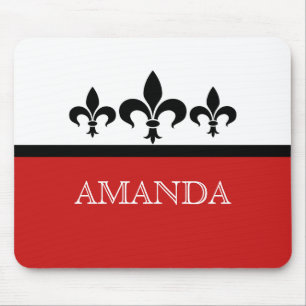 Tapis De Souris Swanky Fleur De Lis Mousepad rouge