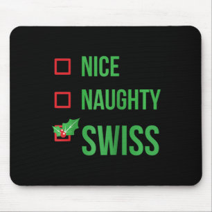 Tapis De Souris Swiss Funny Suisse Pyjama Noël Cadeau Ragl