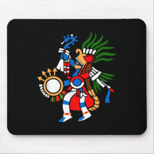 Tapis De Souris Symbole aztèque Dieu de la guerre et Sun Huitzilop