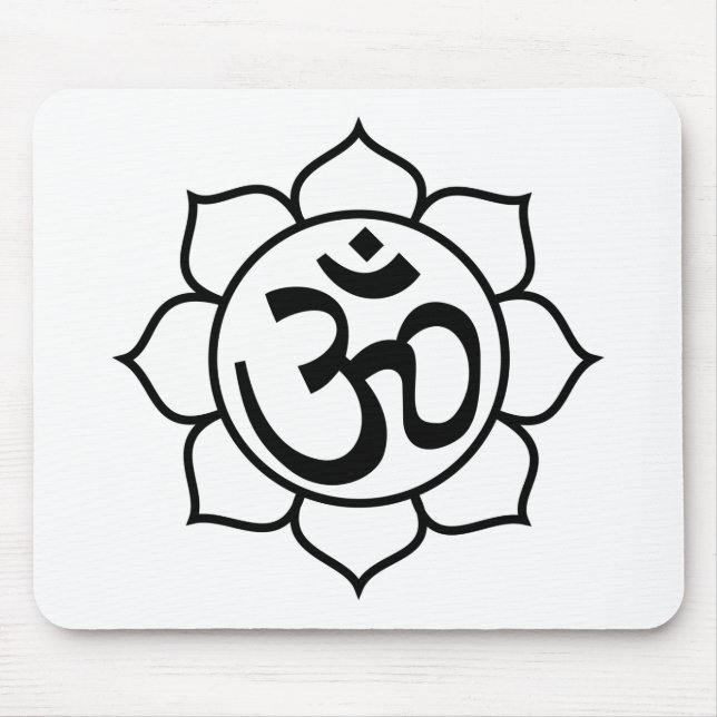 Tapis De Souris Symbole d'Aum de fleur de Lotus (Devant)