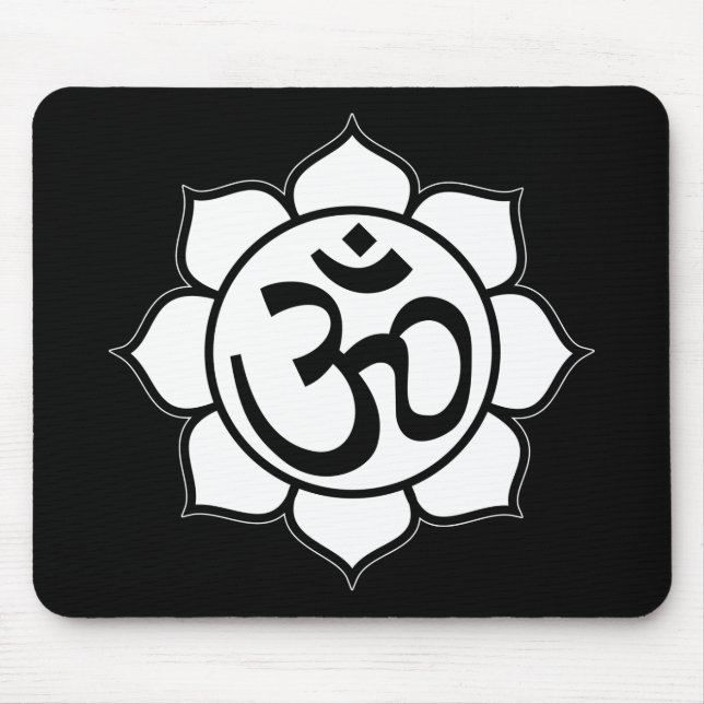 Tapis De Souris Symbole d'Aum de fleur de Lotus (Devant)