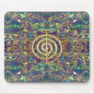 Tapis De Souris Symbole de Choku Rei d'or et préceptes de Reiki