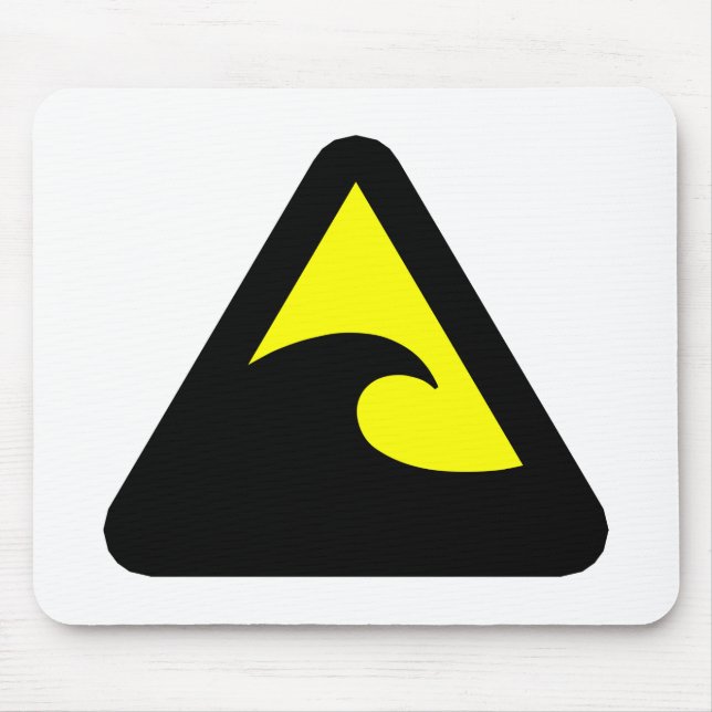 Tapis De Souris Symbole de danger du tsunami (Devant)