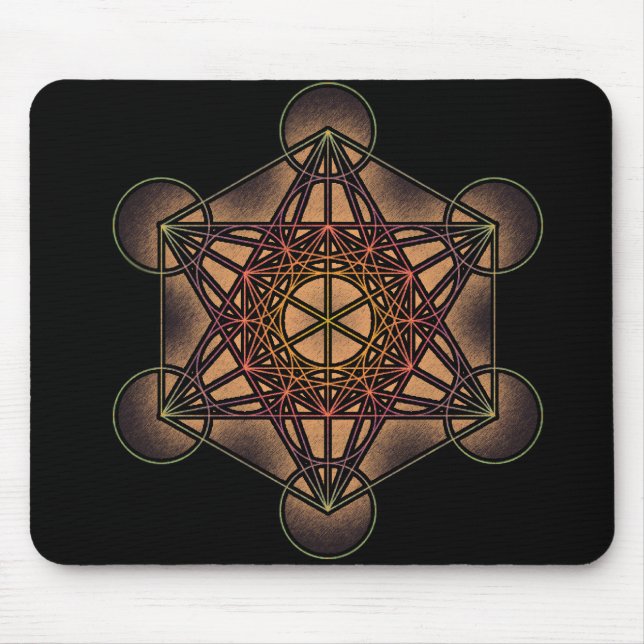 Tapis De Souris Symbole de géométrie sacrée du cube de Metatron (Devant)