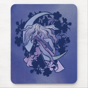 Tapis De Souris Symbole de la lune violette déesse Wiccan Triple M