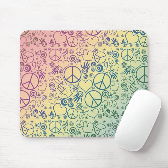 Tapis De Souris SYMBOLE DE LA PAIX arc-en-ciel (Avec souris)
