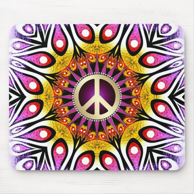 Tapis De Souris SYMBOLE DE LA PAIX Super Pink Mousepad (Devant)