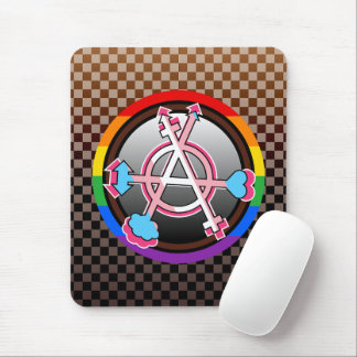 Tapis De Souris Symbole de l'anarchie du genre, emblème sur damier