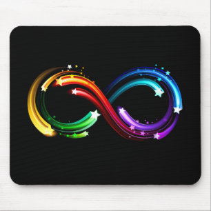 Tapis De Souris Symbole de l'infini des comètes arc-en-ciel