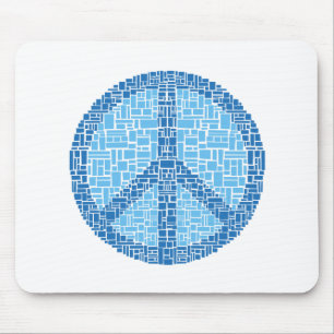 Tapis De Souris Symbole de paix (bleu)