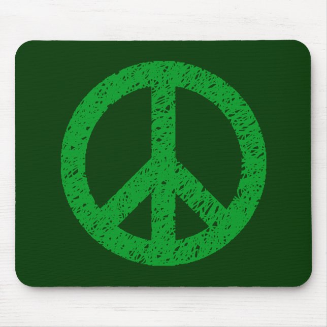 Tapis De Souris Symbole de paix Scribble Stenciled (Devant)