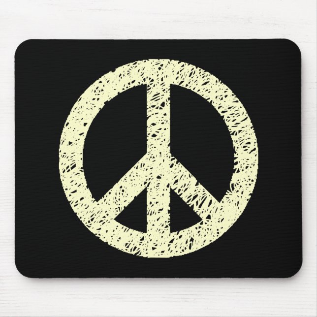Tapis De Souris Symbole de paix Scribble Stenciled (Devant)