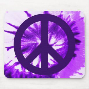 Tapis De Souris Symbole de paix tie-dyé violet