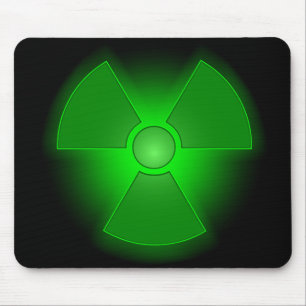Tapis De Souris Symbole de radioactivité luisant vert amusant