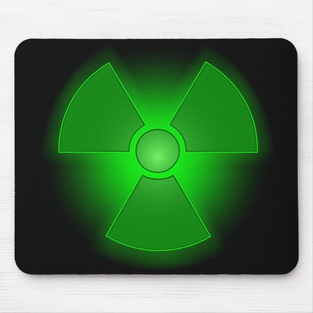 Tapis De Souris Symbole de radioactivité vert amusant (Devant)