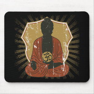 Tapis De Souris Symbole méditant de Bouddha OM