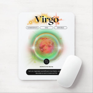 Tapis De Souris Symbole moderne Zodiac Virgo Quote Élément Terre