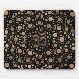 Tapis De Souris Symbole OM - Art point - Noir et or