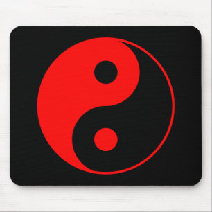 Tapis De Souris Symbole rouge Mousepad de Yin Yang