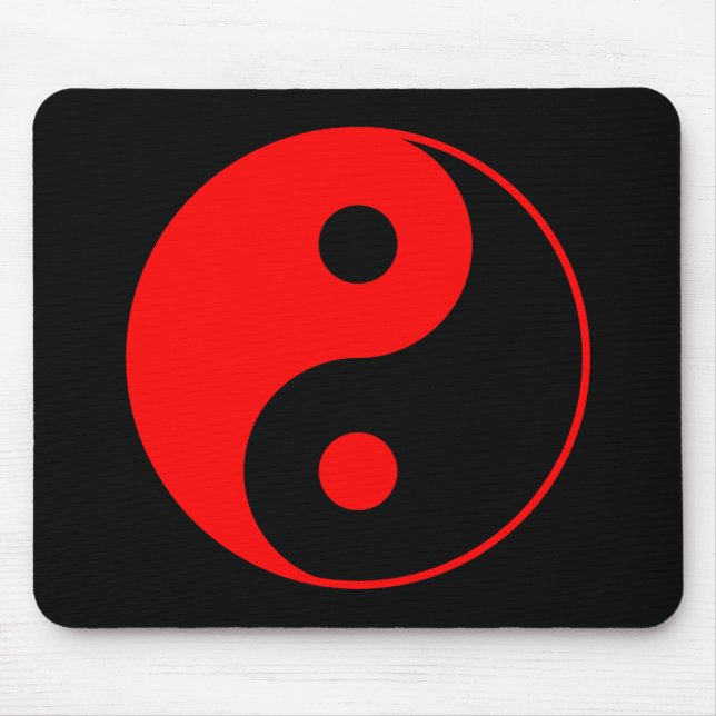 Tapis De Souris Symbole rouge Mousepad de Yin Yang (Devant)