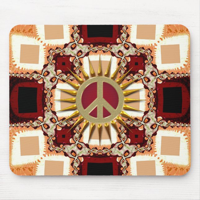 Tapis De Souris SYMBOLE super Golden Peace Abstrait Mousepad (Devant)