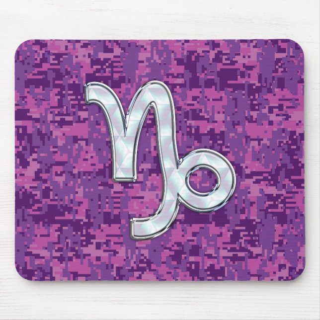 Tapis De Souris SYMBOLE Zodiaque Capricorne Camouflage numérique r (Devant)
