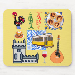 Tapis De Souris Symboles de la ville de Lisbonne