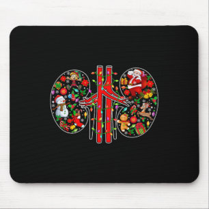 Tapis De Souris Symboles de Noël Père Noël Elf Kidneys Forme la te