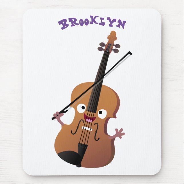 Tapis De Souris Sympa drôle violon personnage de dessin animé (Devant)