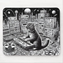 Symphonie analogique de chats Mousepad