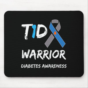 Tapis De Souris T1d Guerrier Type 1 Sensibilisation au diabète Rub