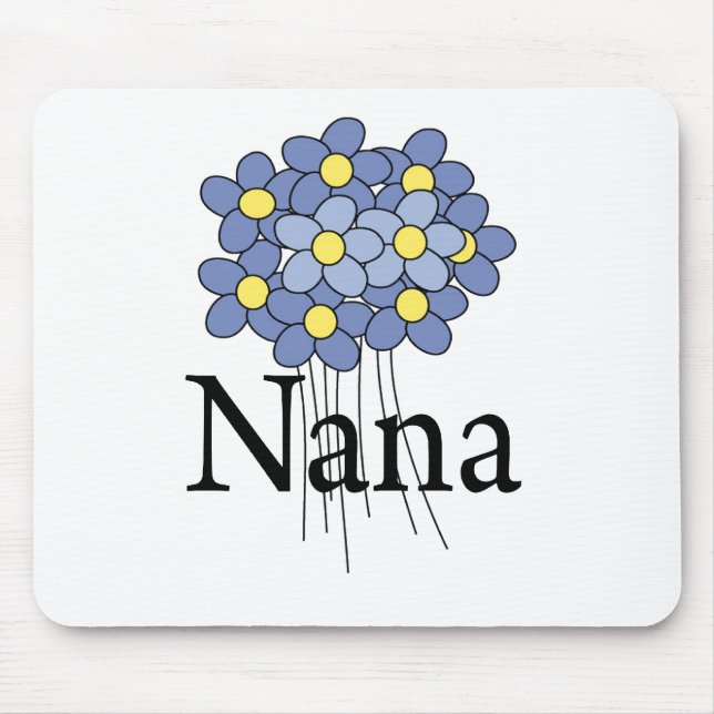 Tapis De Souris T-shirt assez bleu de Nana de fleur (Devant)